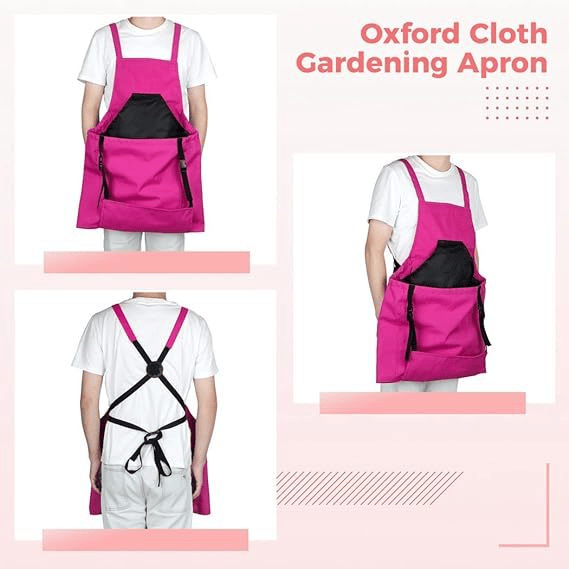 Cross Back Gardening Apron With Deep Kangaroo Release Pockets