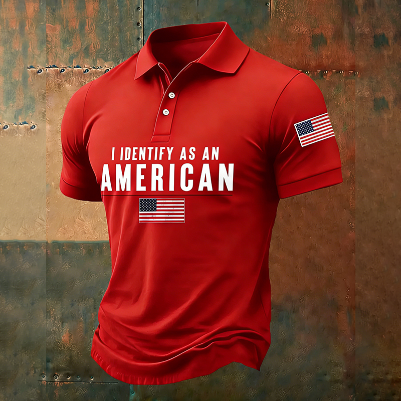 I Identify As An American Polo Shirt 250th Anniversary Apparel Gifts For Patriotic Person