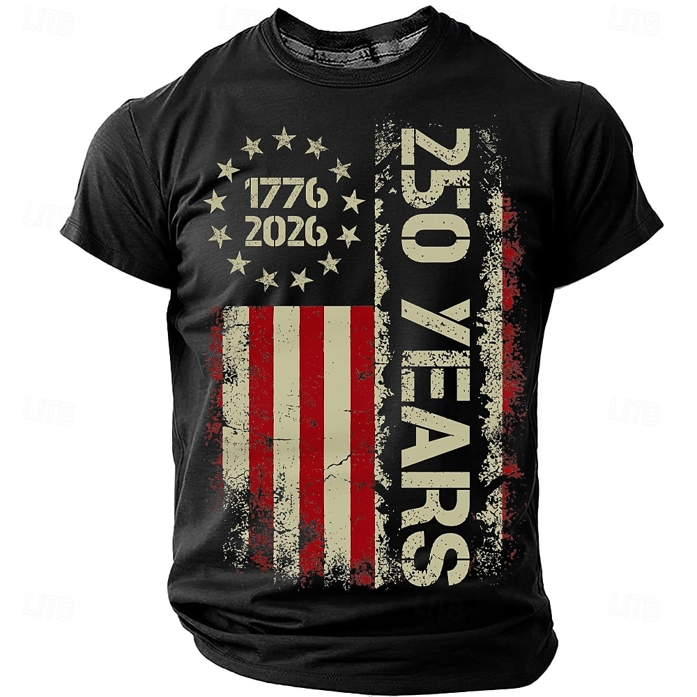 USA Flag Vintage 250 Years Anniversary T-Shirt, 1776–2026 USA Patriotic Tee, Independence Day Shirt