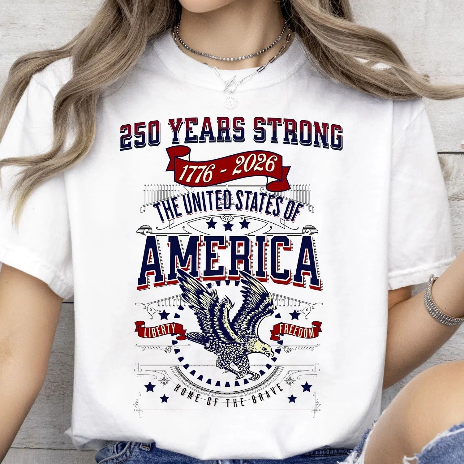 250 Years Strong USA Shirt, Happy 250th Birthday USA Shirt, America 250th Anniversary Shirt, Independence Day T-Shirt