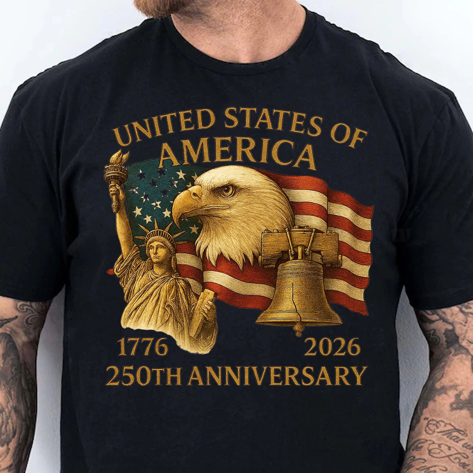 250 Years Anniversary USA Shirt, Happy 250th Birthday United States of America Shirt, 250 Years of Freedom Dark Shirt