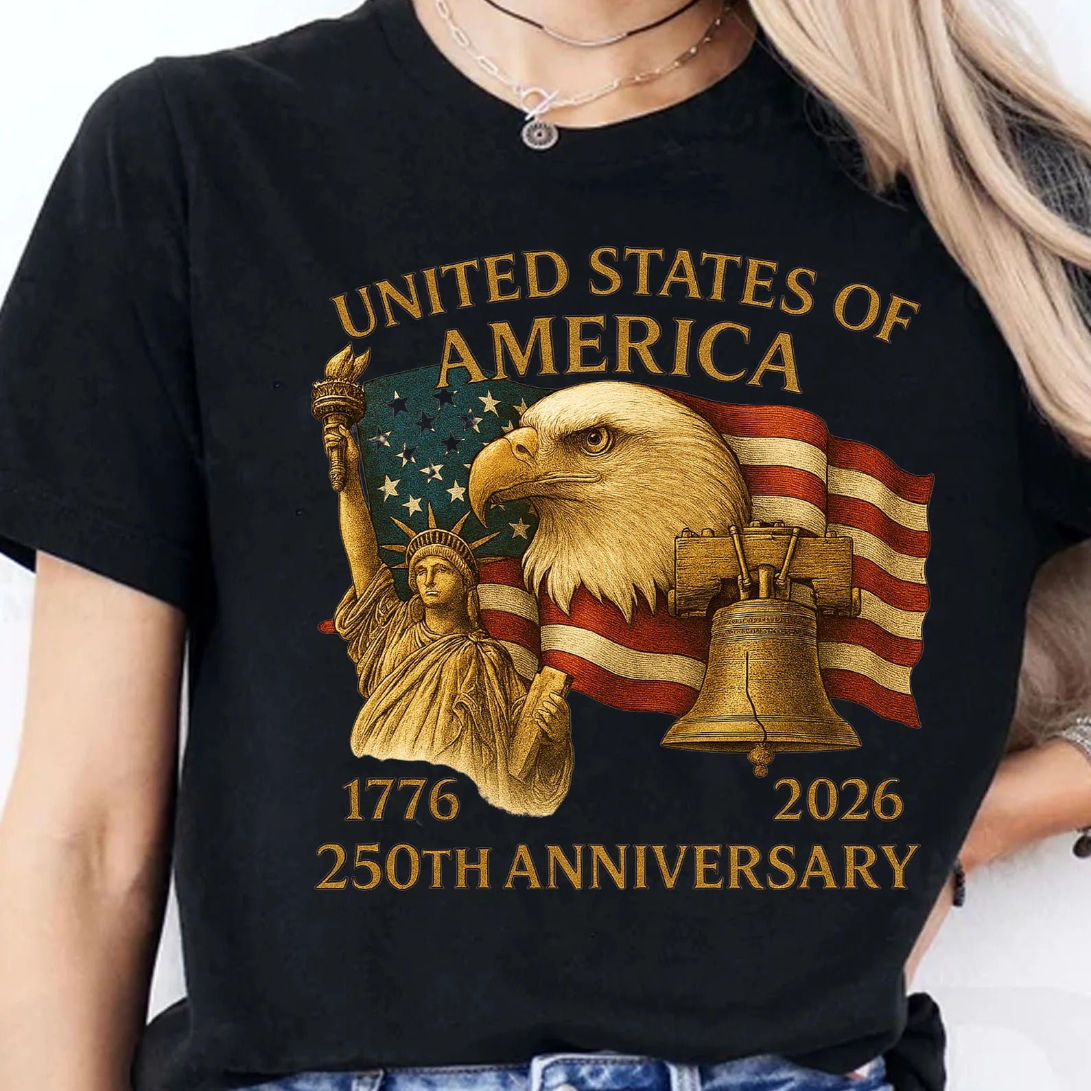 250 Years Anniversary USA Shirt, Happy 250th Birthday United States of America Shirt, 250 Years of Freedom Dark Shirt