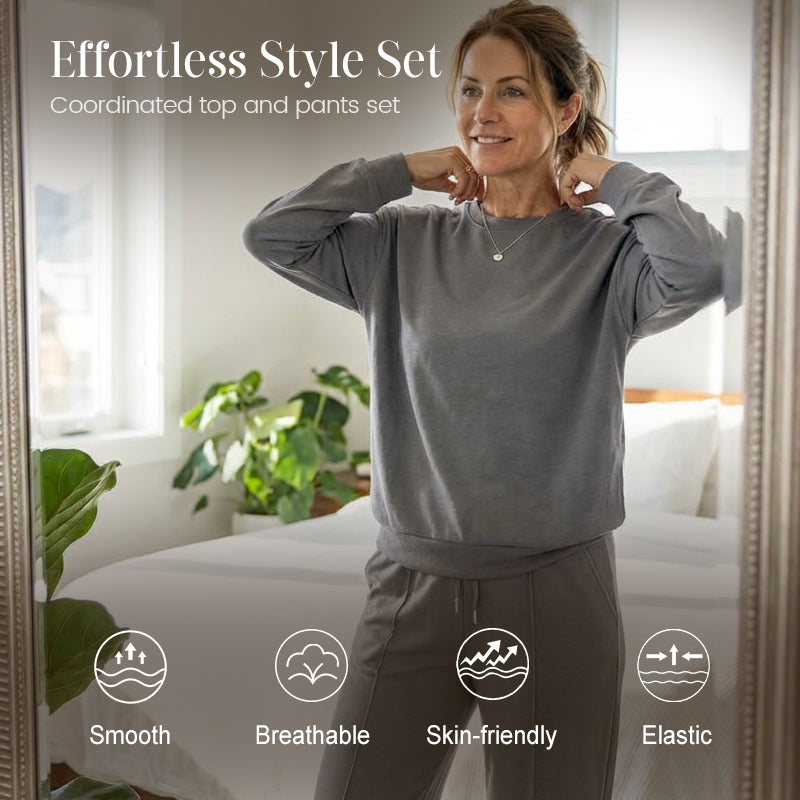 😌 Women's Comfortable Casual Luxury Suit | Long-sleeved Top and Pants Set | All-Day Comfort Combination!