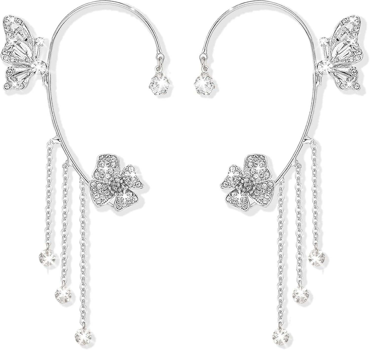 ✨🦋Обеците с цирконии и реснички във форма на пеперуди