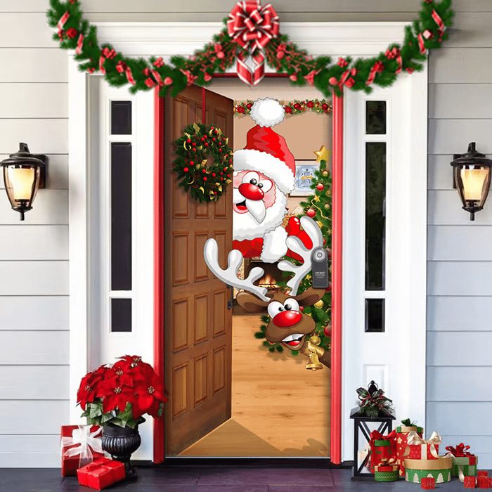50% OFF🌟2025 Christmas and Halloween Door Cover--Suitable for Both Exterior and Interior Doors