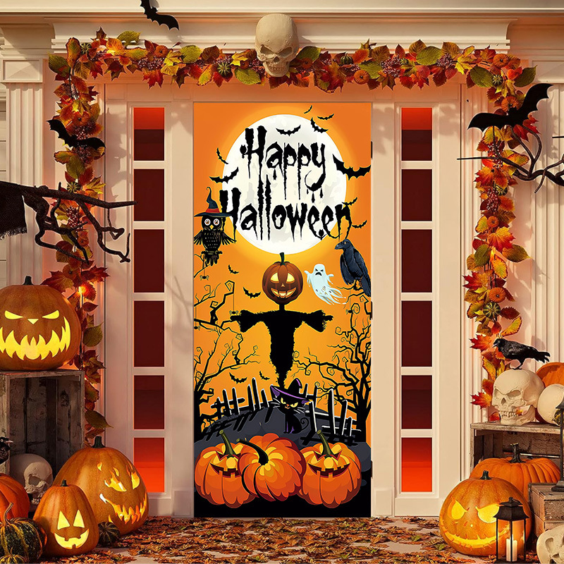 50% OFF🌟2025 Christmas and Halloween Door Cover--Suitable for Both Exterior and Interior Doors