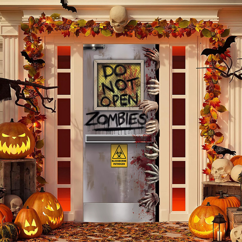 50% OFF🌟2025 Christmas and Halloween Door Cover--Suitable for Both Exterior and Interior Doors
