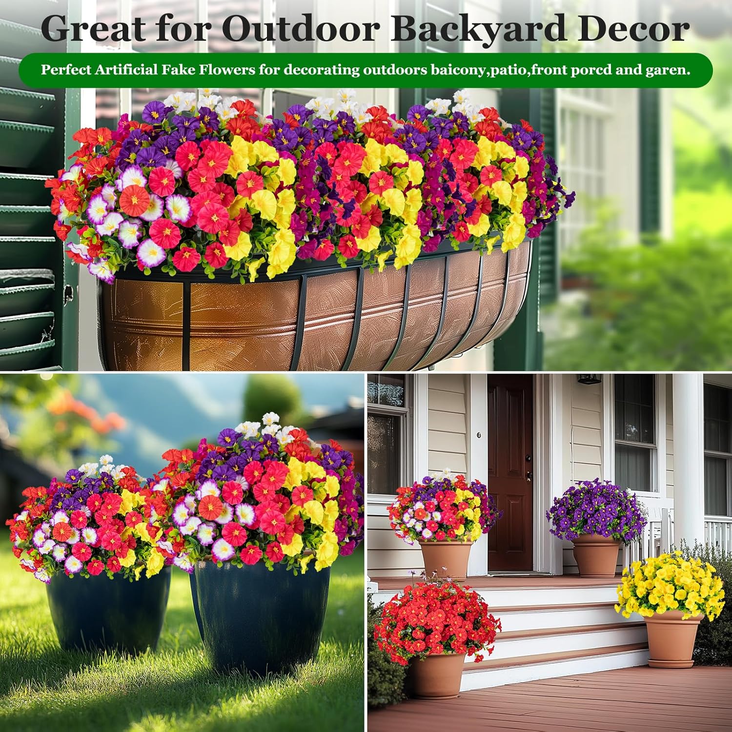 🔥Last Day Each Only $2.99🔥UV Resistant Artificial Petunias Flowers