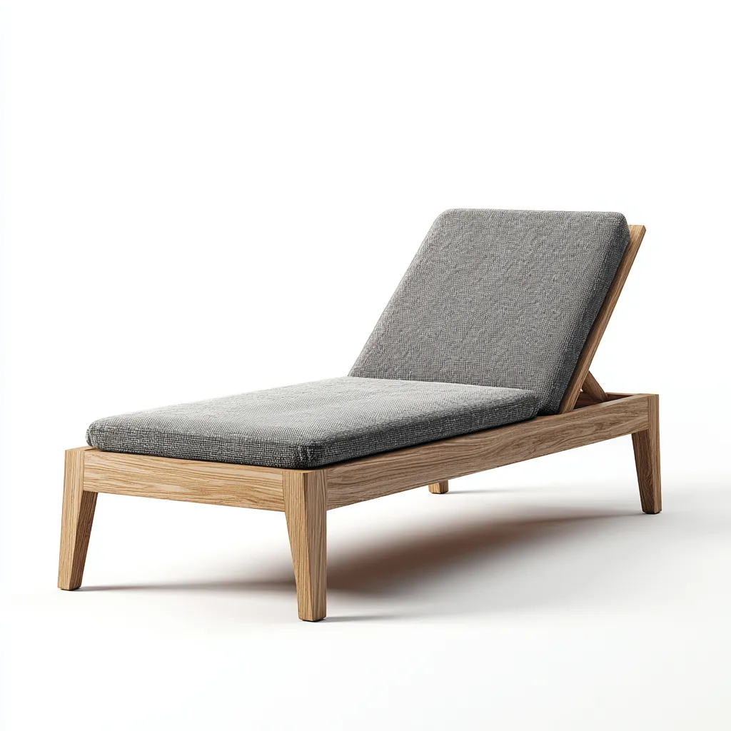 Chaise longue en bois avec coussin en tissu 195x70x85 cm - gris - design moderne pour extérieur et intérieur-Interiorsta