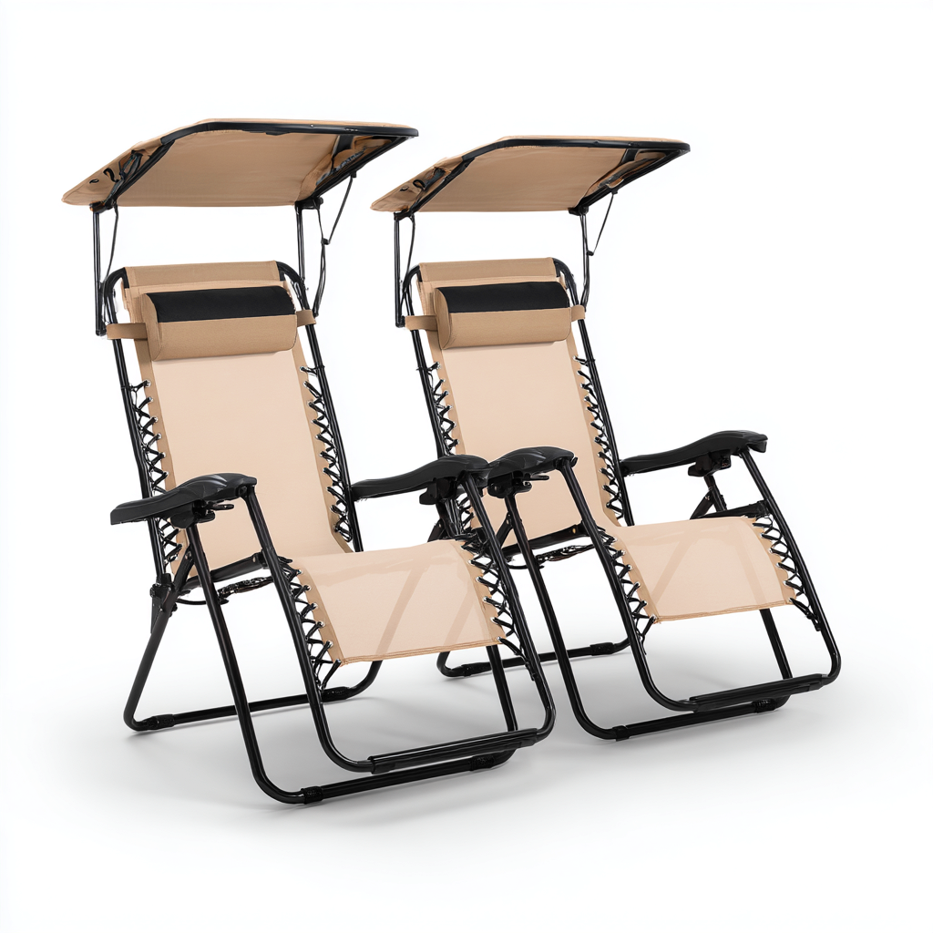 Chaise longue métal 180x66x112 cm - beige - relaxation réglable-Interiorsta