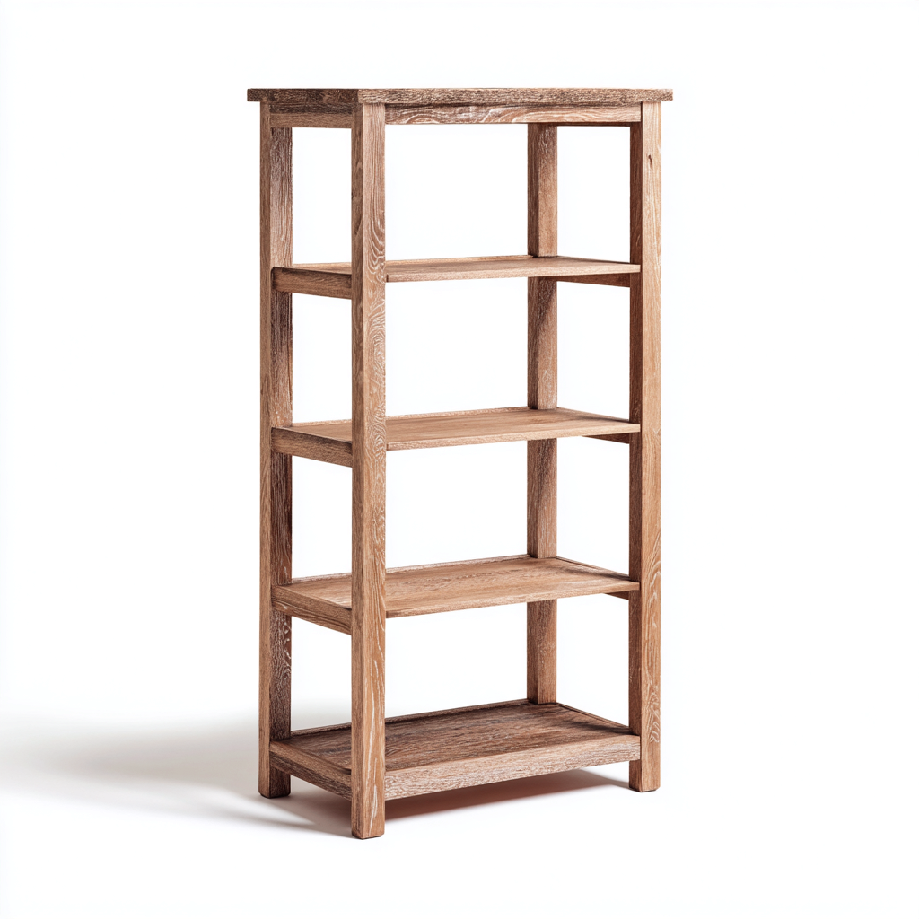 Bibliothèque 60x35x140 cm - bois naturel - design scandinave moderne-Interiorsta