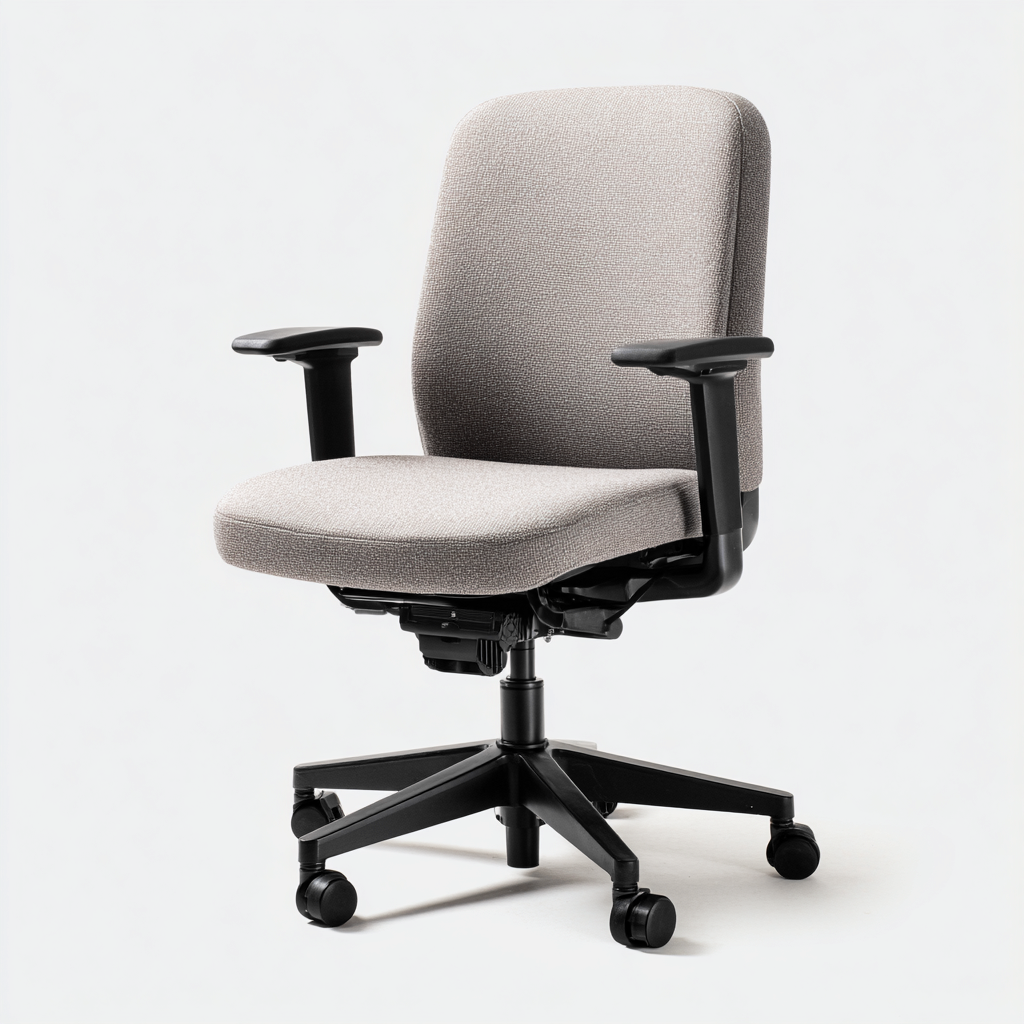 Chaise de bureau ergonomique tissu 59x59x96 cm gris clair pour poste de travail - design moderne-Interiorsta