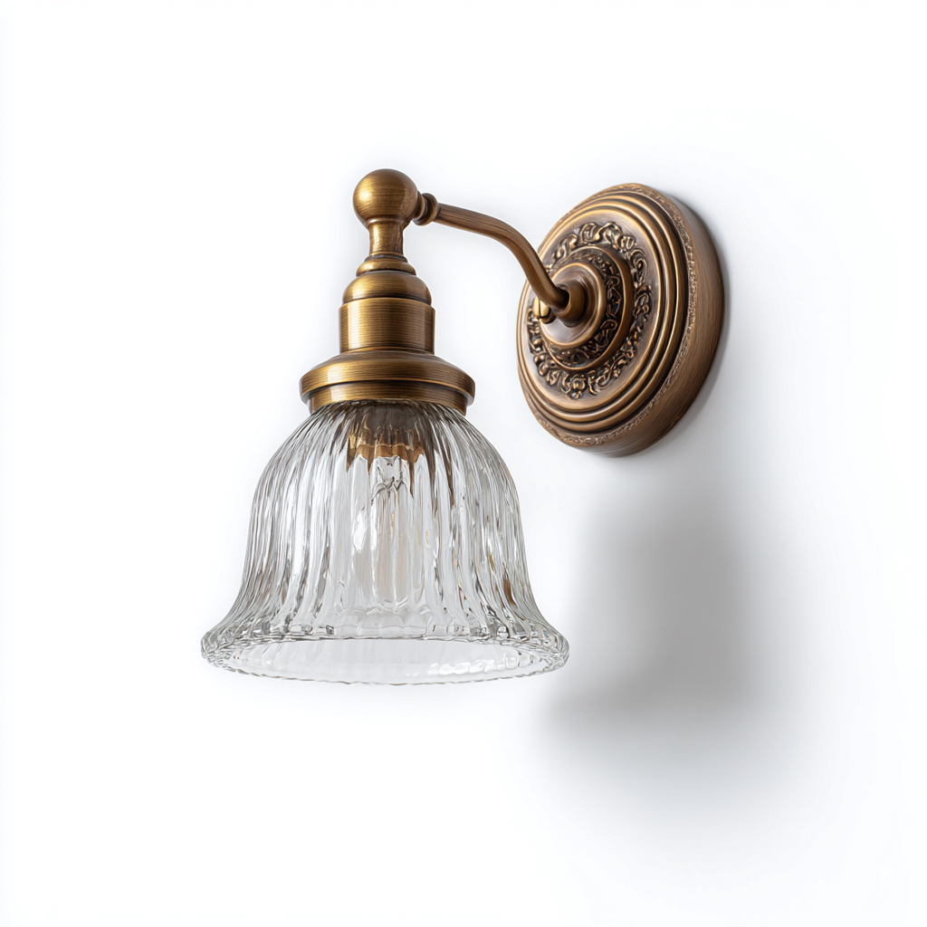 Applique murale verre métal 17x13x25 cm - bronze-transparente - design classique-Interiorsta