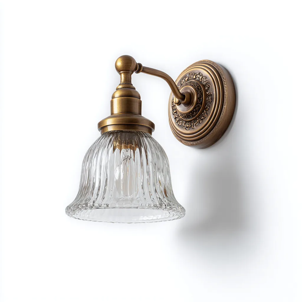 Applique murale verre métal 17x13x25 cm - bronze-transparente - design classique-Interiorsta