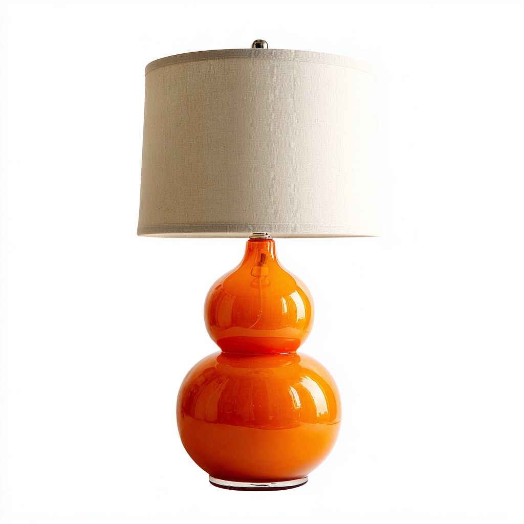 Lampe de table verre 30x30x58 cm - orange-blanc - design moderne-Interiorsta