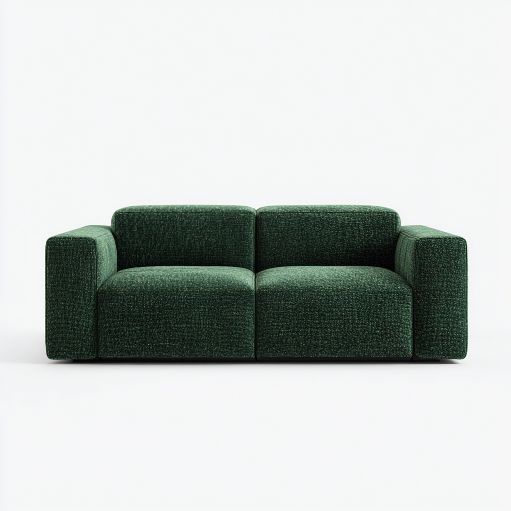 Canapé 2 places en tissu 177x99x84 cm - vert foncé - adapté au salon - style moderne-Interiorsta