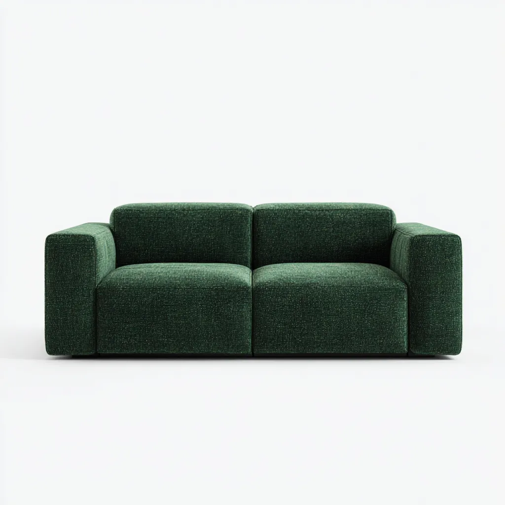 Canapé 2 places en tissu 177x99x84 cm - vert foncé - adapté au salon - style moderne-Interiorsta