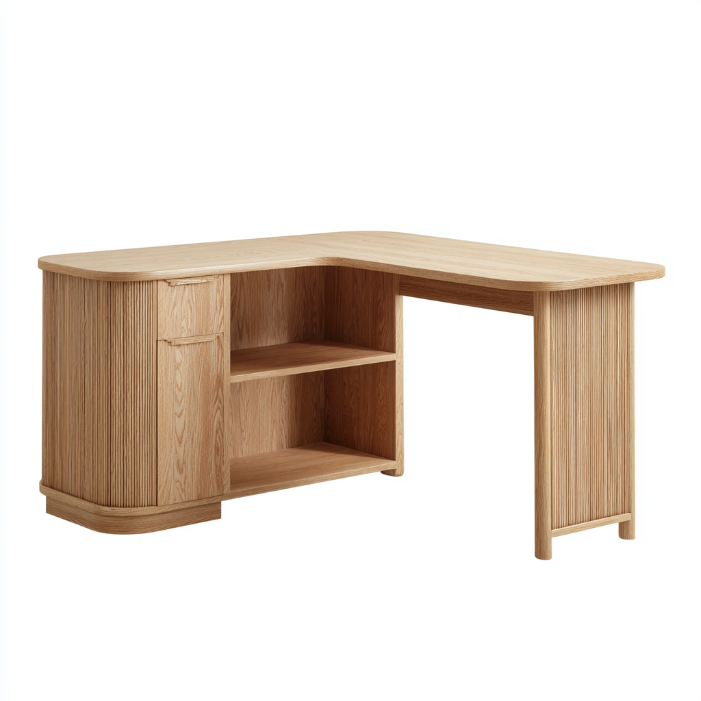 Bureau en bois 150x120x75 cm - chêne - design moderne adapté au bureau-Interiorsta