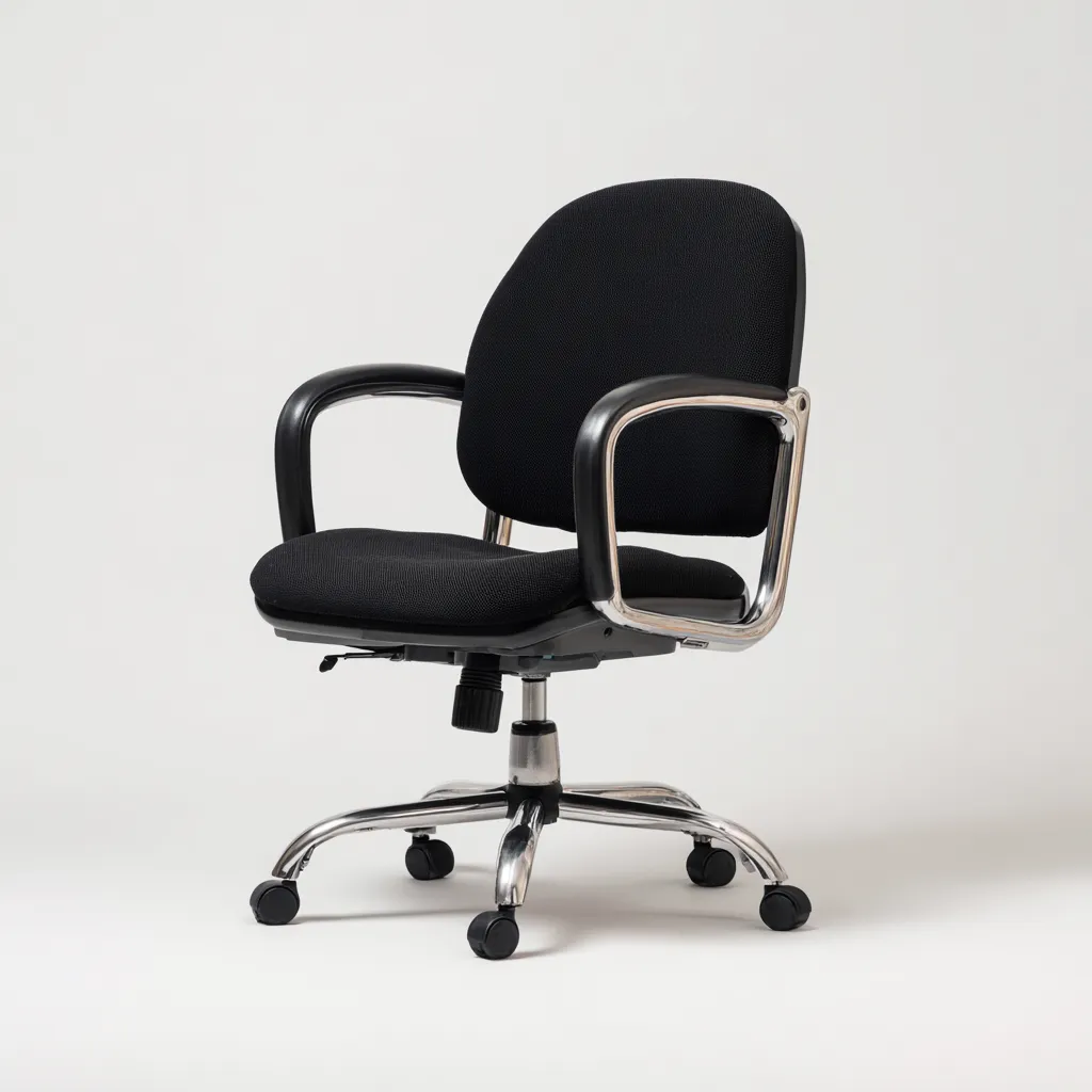 Chaise de bureau ergonomique tissu 60x60x90 cm noire pour poste de travail - design moderne-Interiorsta