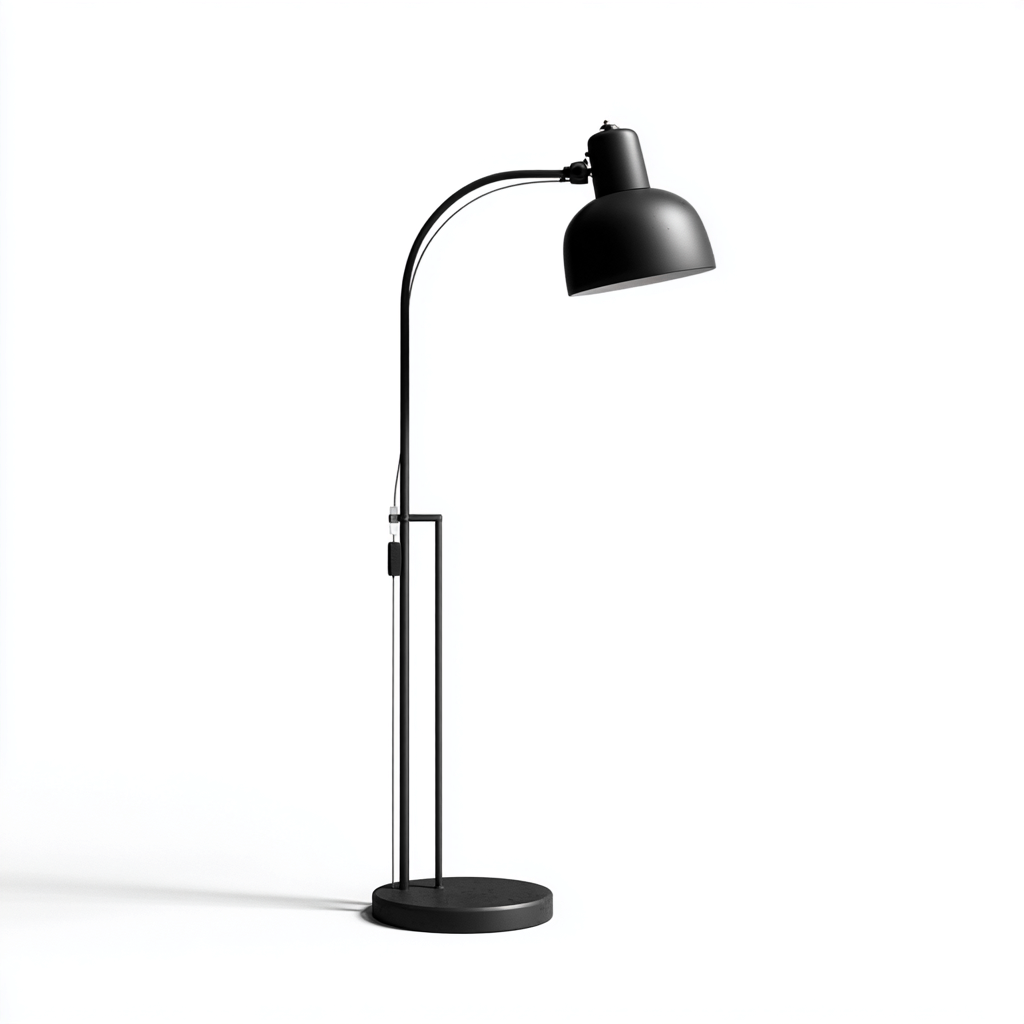 Lampadaire métal 28x28x150 cm - noir - design moderne - pour salon - bureau-Interiorsta