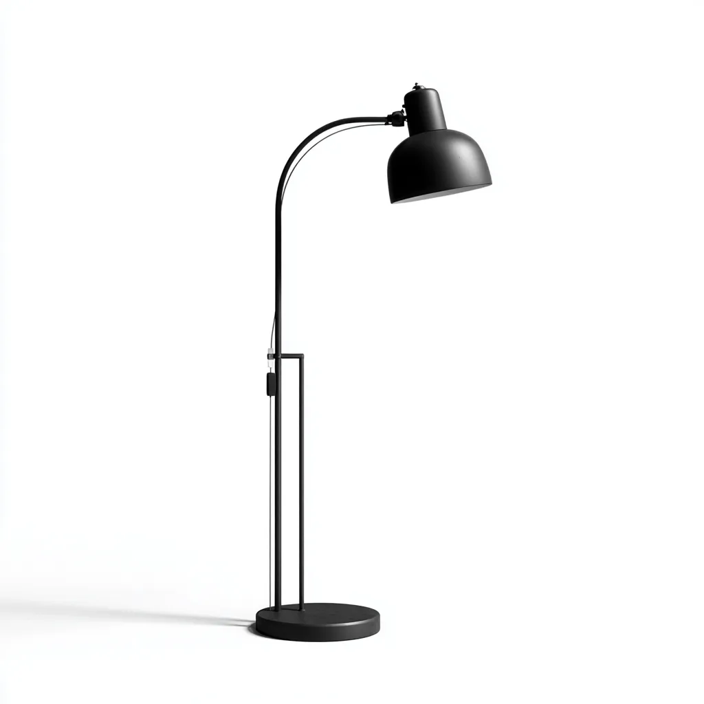 Lampadaire métal 28x28x150 cm - noir - design moderne - pour salon - bureau-Interiorsta