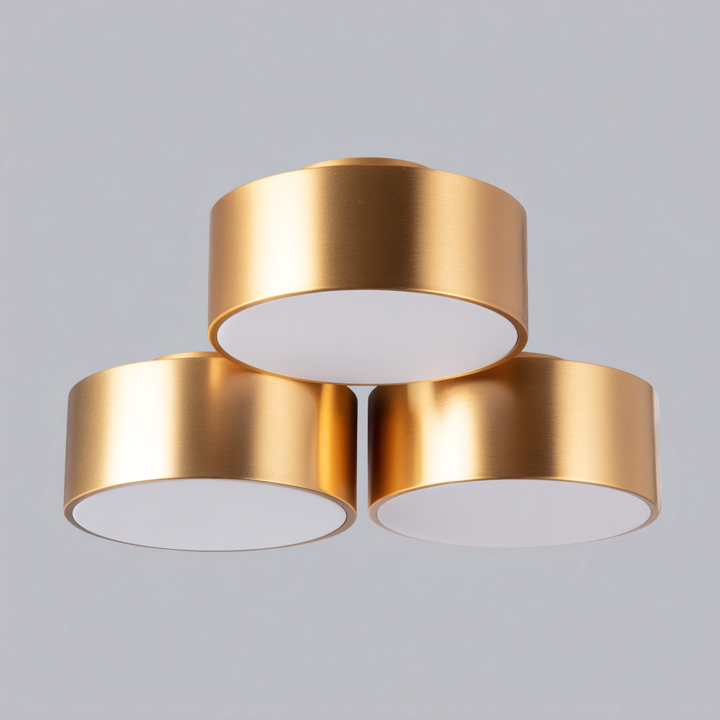 Plafonnier 3 lampes - métal doré - design moderne-Interiorsta