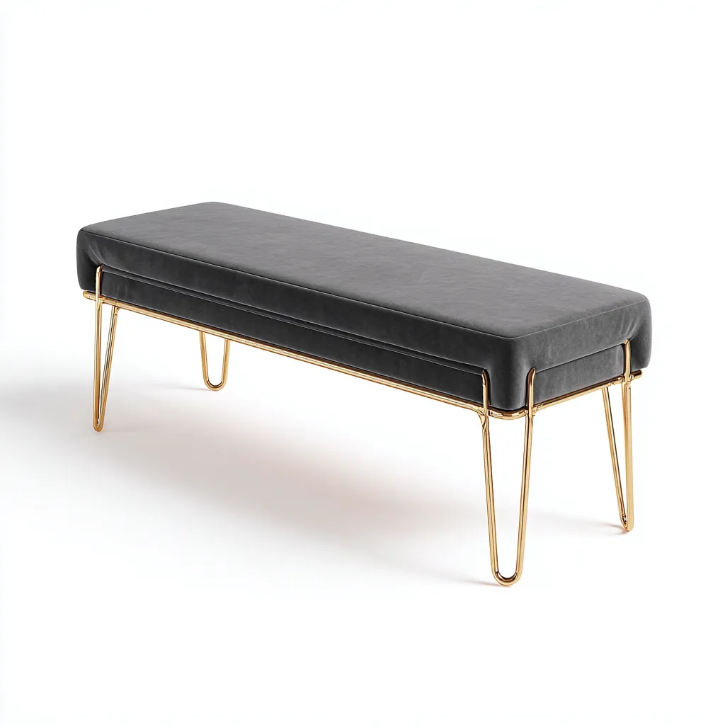 Banc de lit simili cuir 110x36x43 cm - gris - design moderne-Interiorsta