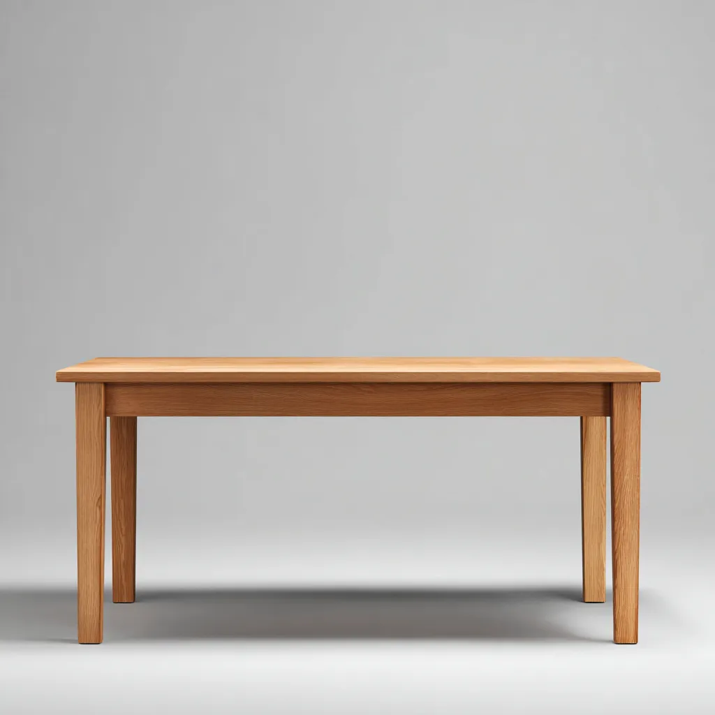 Table à manger - bois massif - 150x85x75 cm - chêne clair - design classique pour salle à manger-Interiorsta