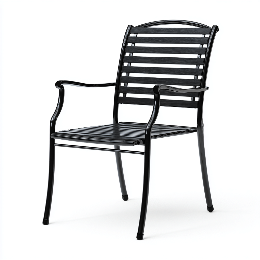Fauteuil de jardin - métal - 55x58x89 cm - noir - style moderne-Interiorsta