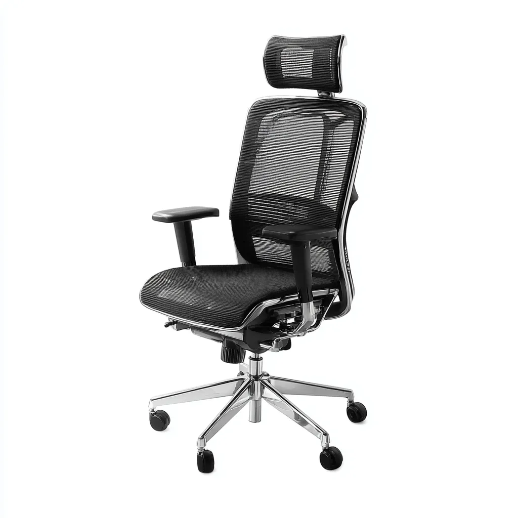 Chaise de bureau ergonomique maille 70x70x130 cm noire pour poste de travail - design moderne-Interiorsta