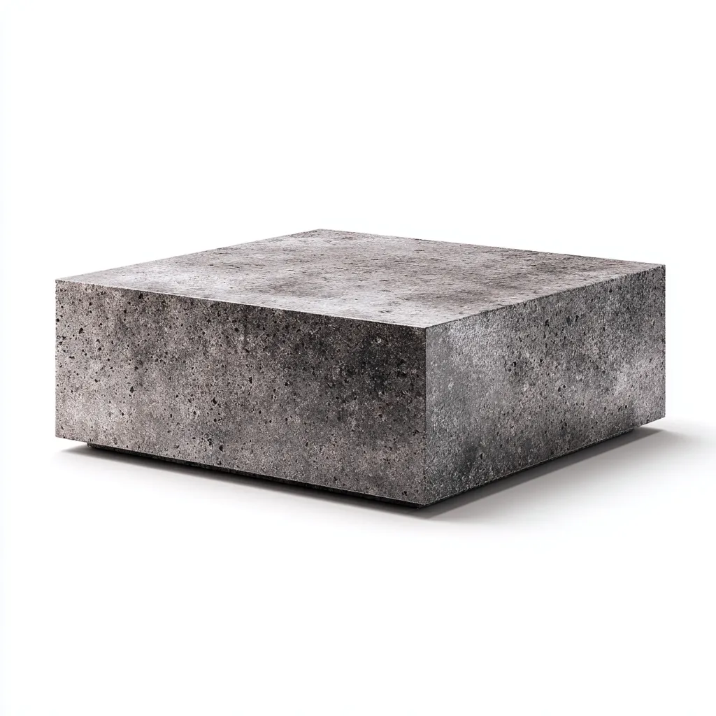 Table basse béton 80x80x35 cm gris style moderne-Interiorsta