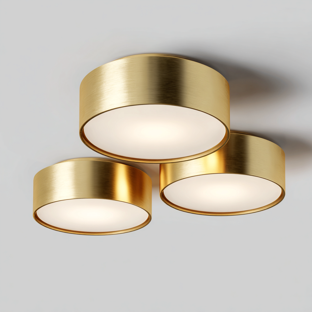 Plafonnier 3 lampes - métal doré - design moderne-Interiorsta