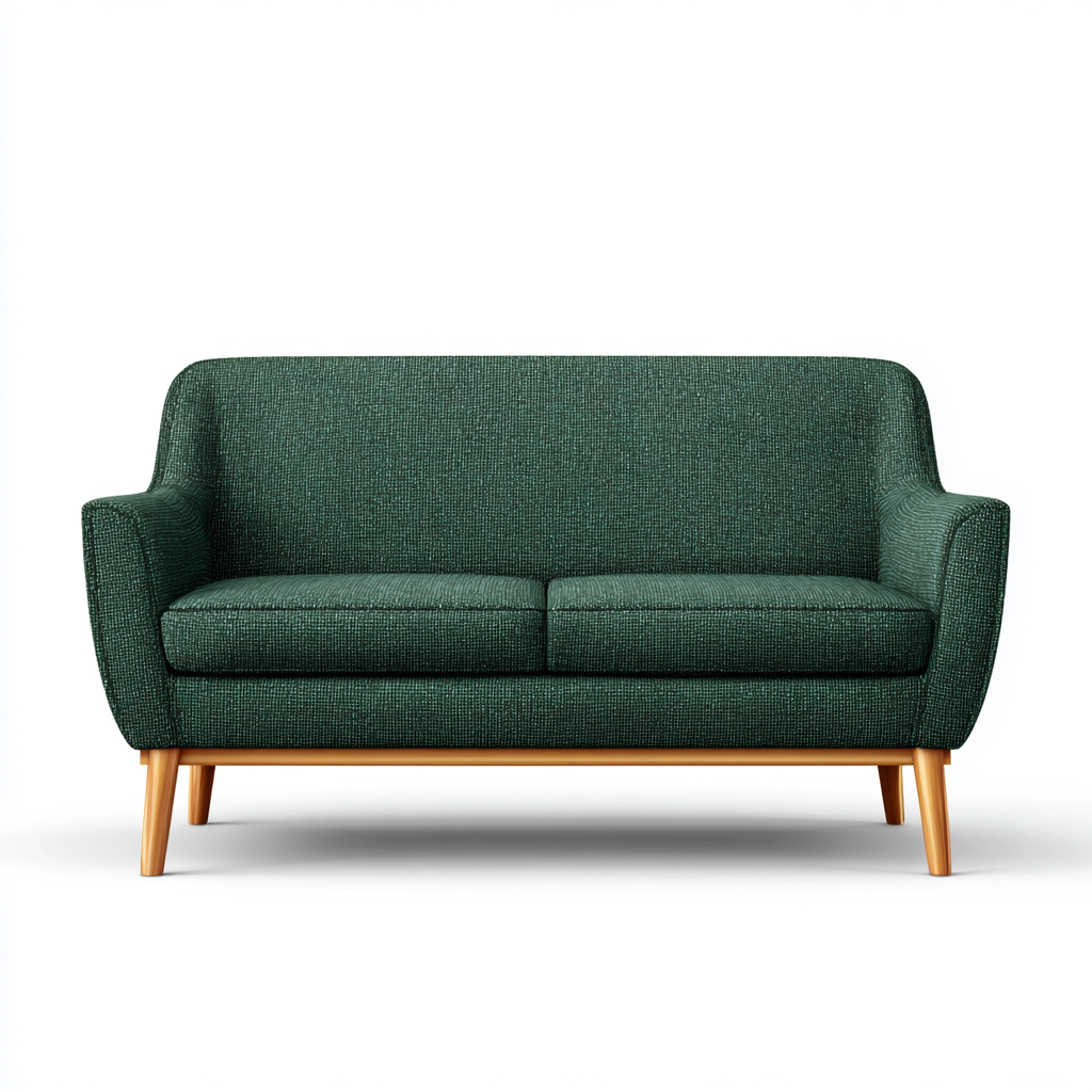 Canapé 2 places en tissu 172x82x86 cm - vert foncé - adapté au salon - style scandinave moderne-Interiorsta