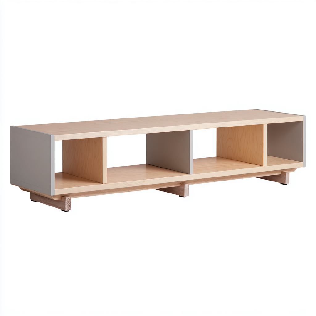 Meuble TV bois gris 150x35x40 cm - bois-gris - design moderne-Interiorsta