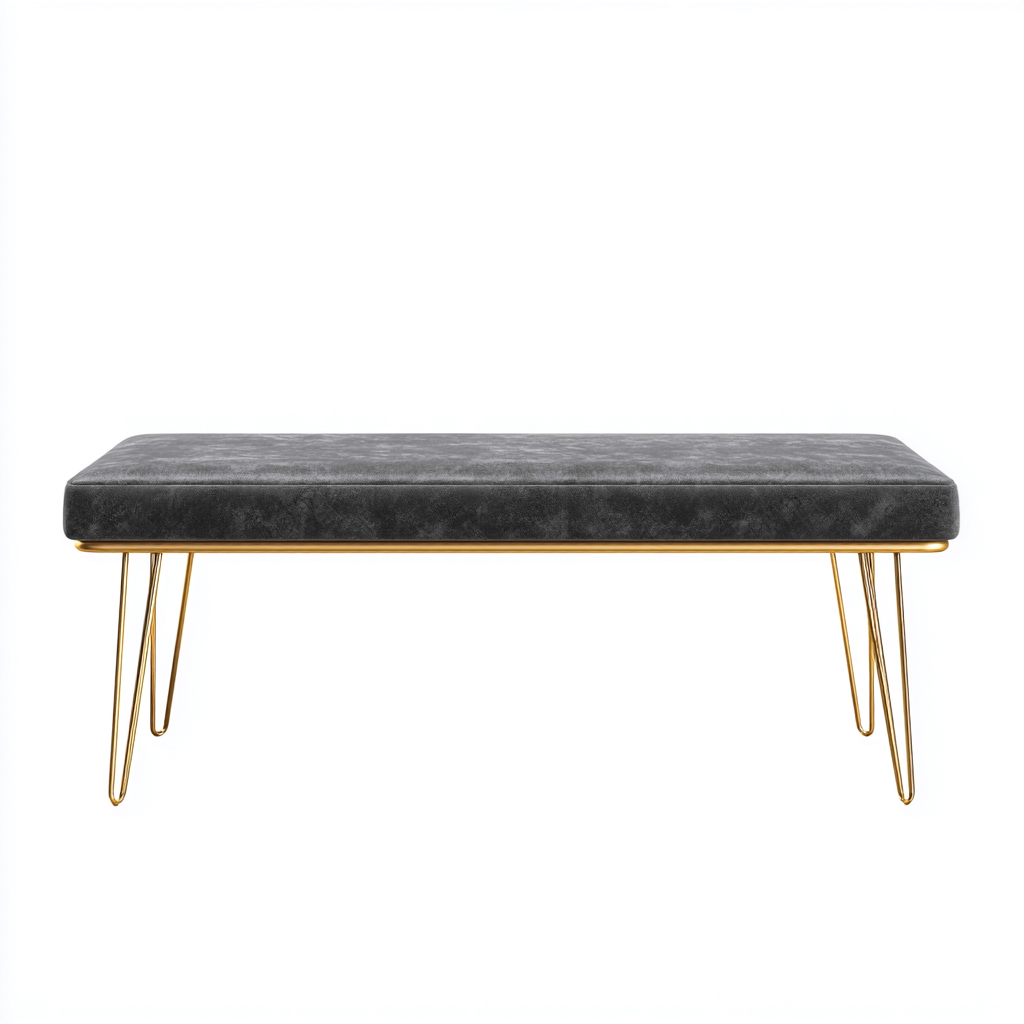 Banc de lit similicuir 110x38x45 cm - gris - design moderne-Interiorsta