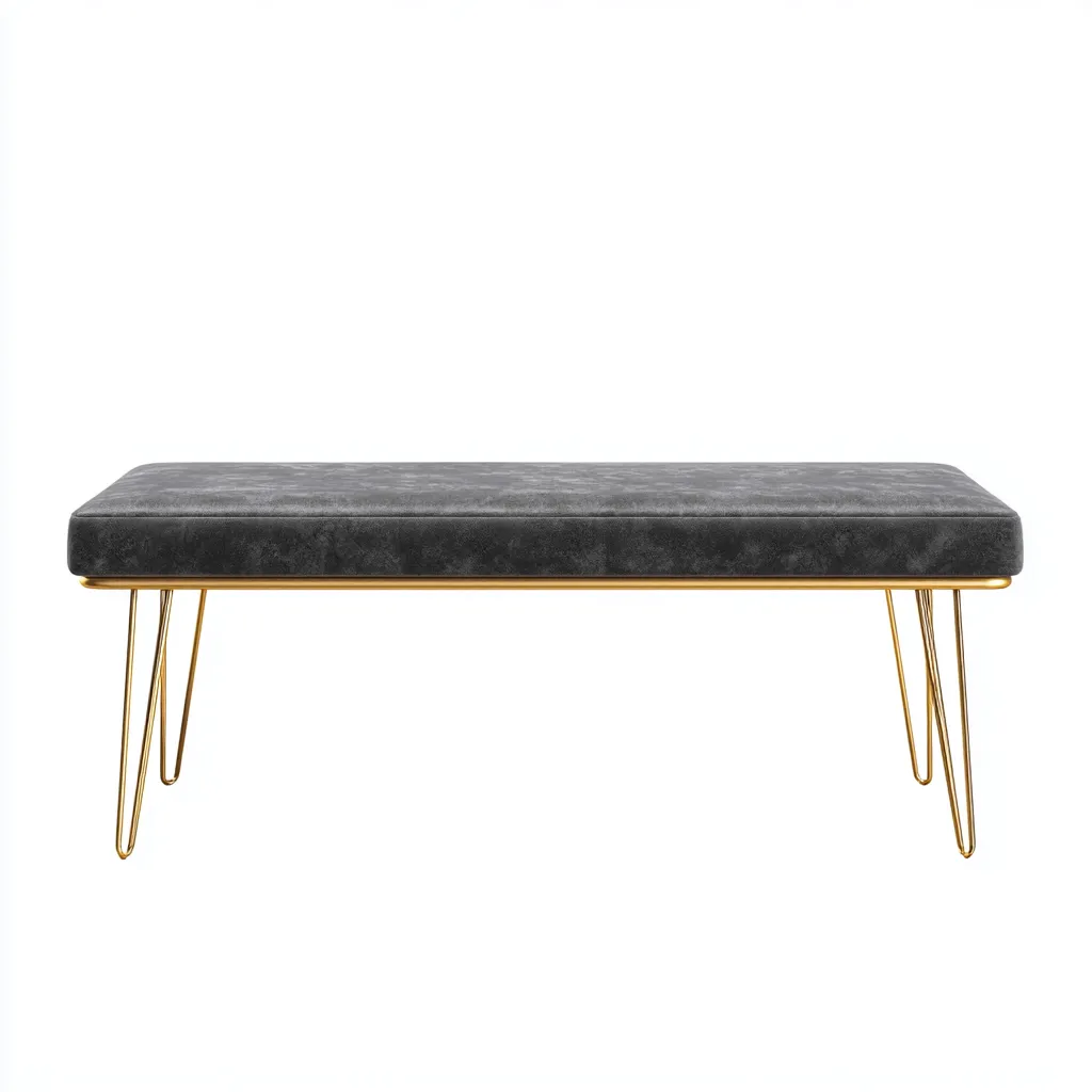 Banc de lit similicuir 110x38x45 cm - gris - design moderne-Interiorsta