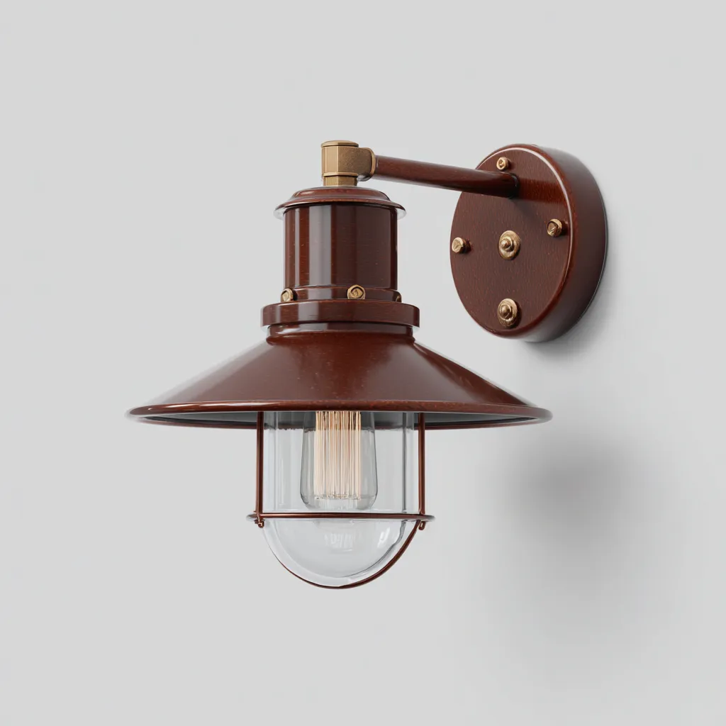 Applique murale métal 20x25x30 cm - brun - style industriel - pour intérieur-Interiorsta