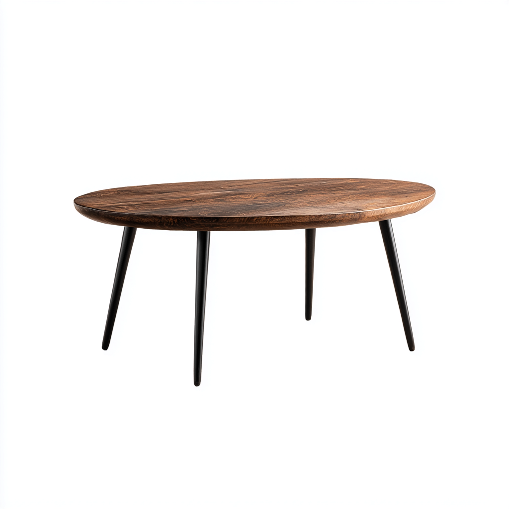 Table basse bois-metal 110x60x45 cm marron-noir style moderne-Interiorsta