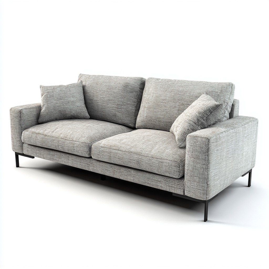 Canapé 2 places tissu 184x97x87 cm - gris - design moderne pour salon-Interiorsta