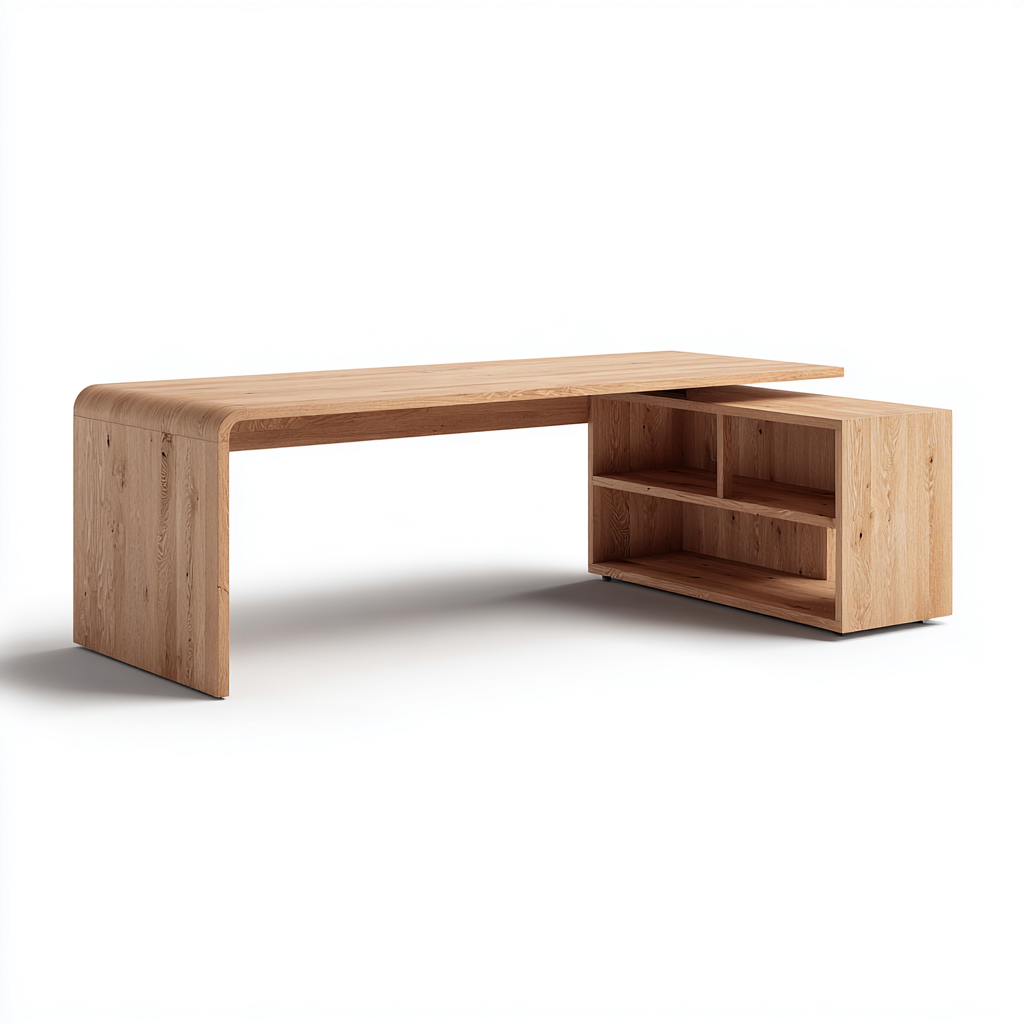 Bureau en bois 150x60x75 cm - chêne - design moderne adapté au bureau-Interiorsta