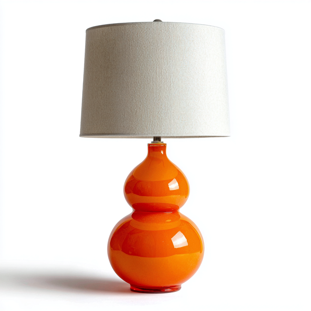 Lampe de table en céramique 30x30x50 cm - orange-blanc - style moderne-Interiorsta