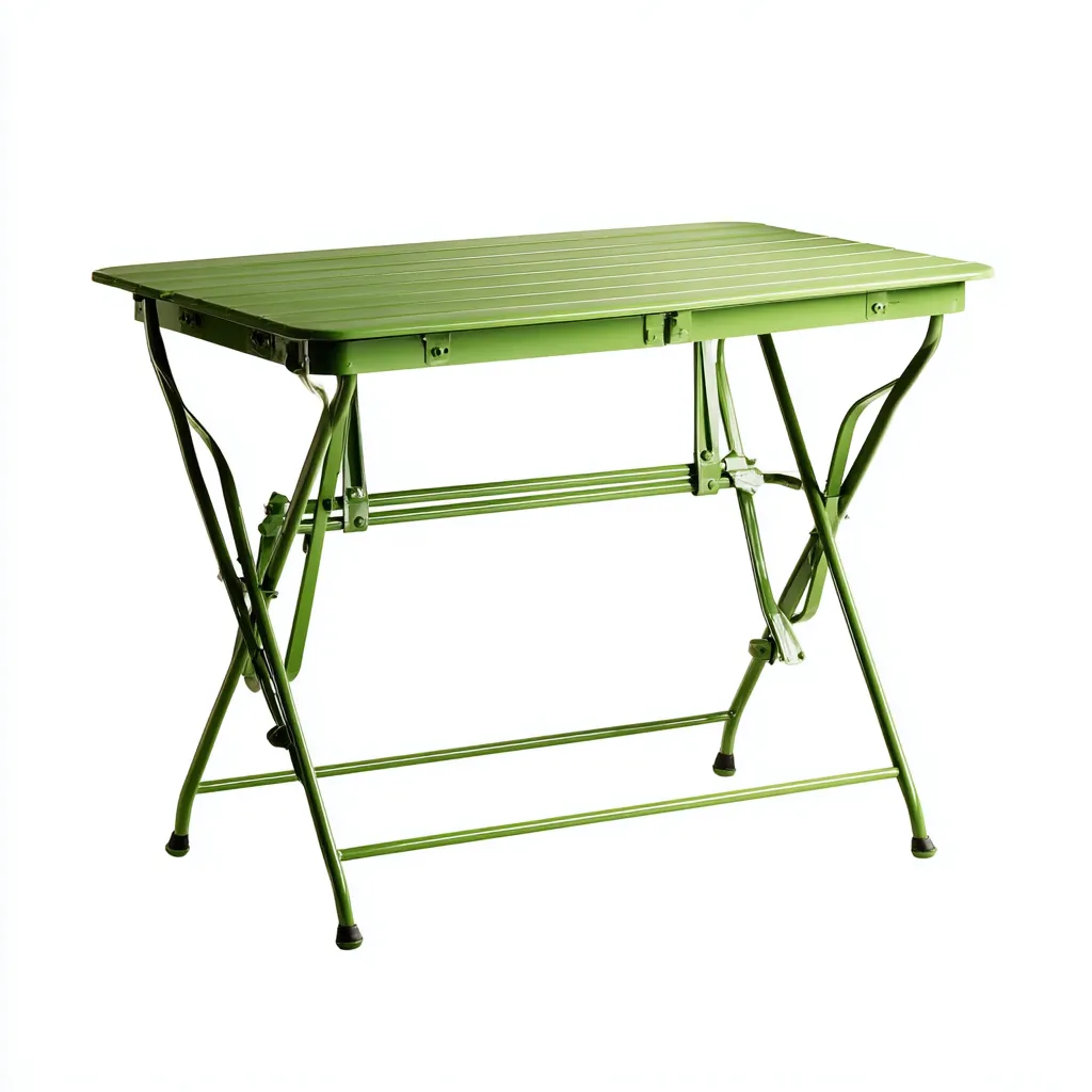 Table de jardin pliante en métal - 100x60x72 cm - vert - style contemporain-Interiorsta