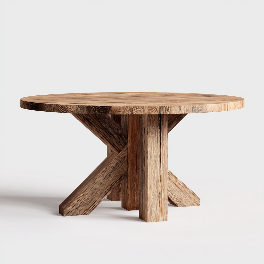 Table à manger en bois massif 120x120x75 cm - bois - style moderne-Interiorsta
