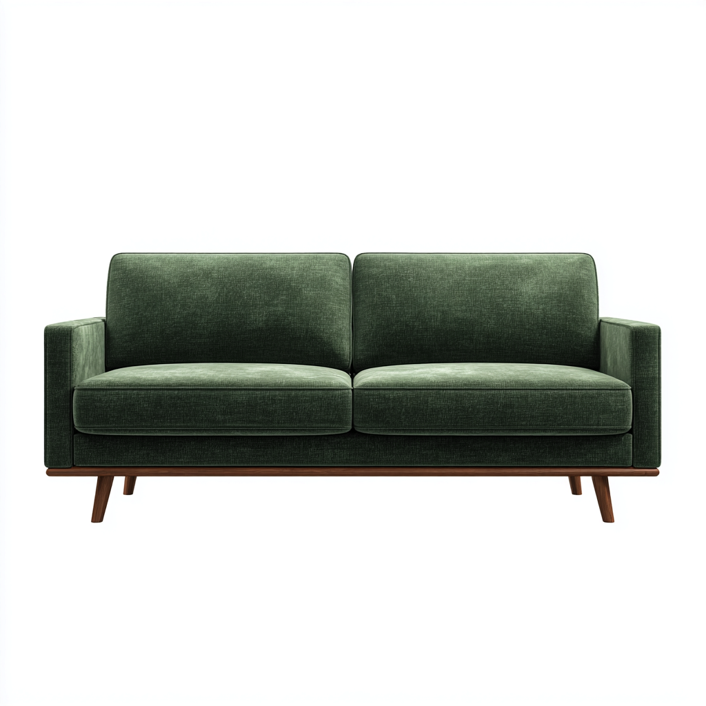 Canapé 2 places en tissu 178x80x84 cm - vert foncé - adapté au salon - style scandinave moderne-Interiorsta