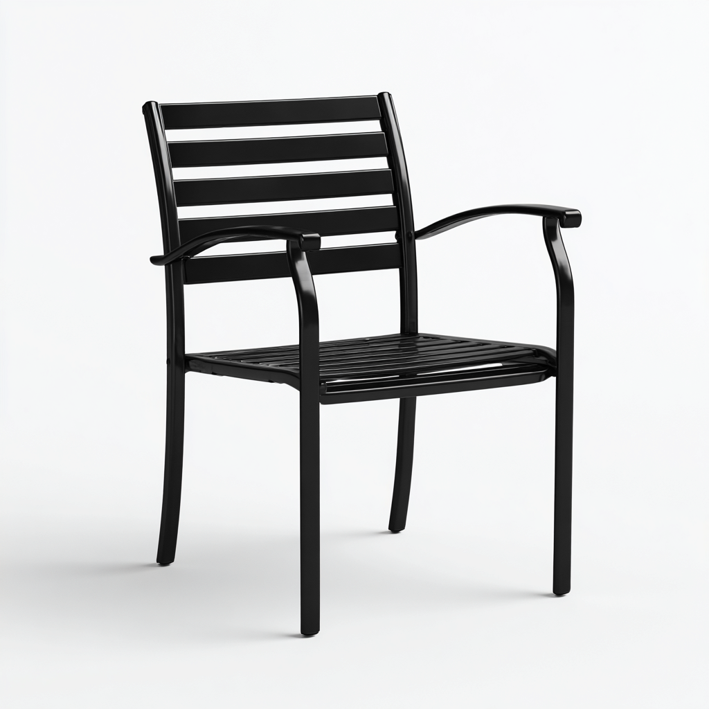 Fauteuil de jardin - aluminium - 55x57x88 cm - noir - style moderne-Interiorsta