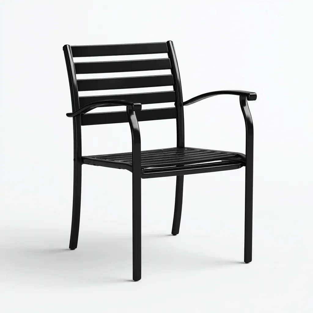 Fauteuil de jardin - aluminium - 55x57x88 cm - noir - style moderne-Interiorsta