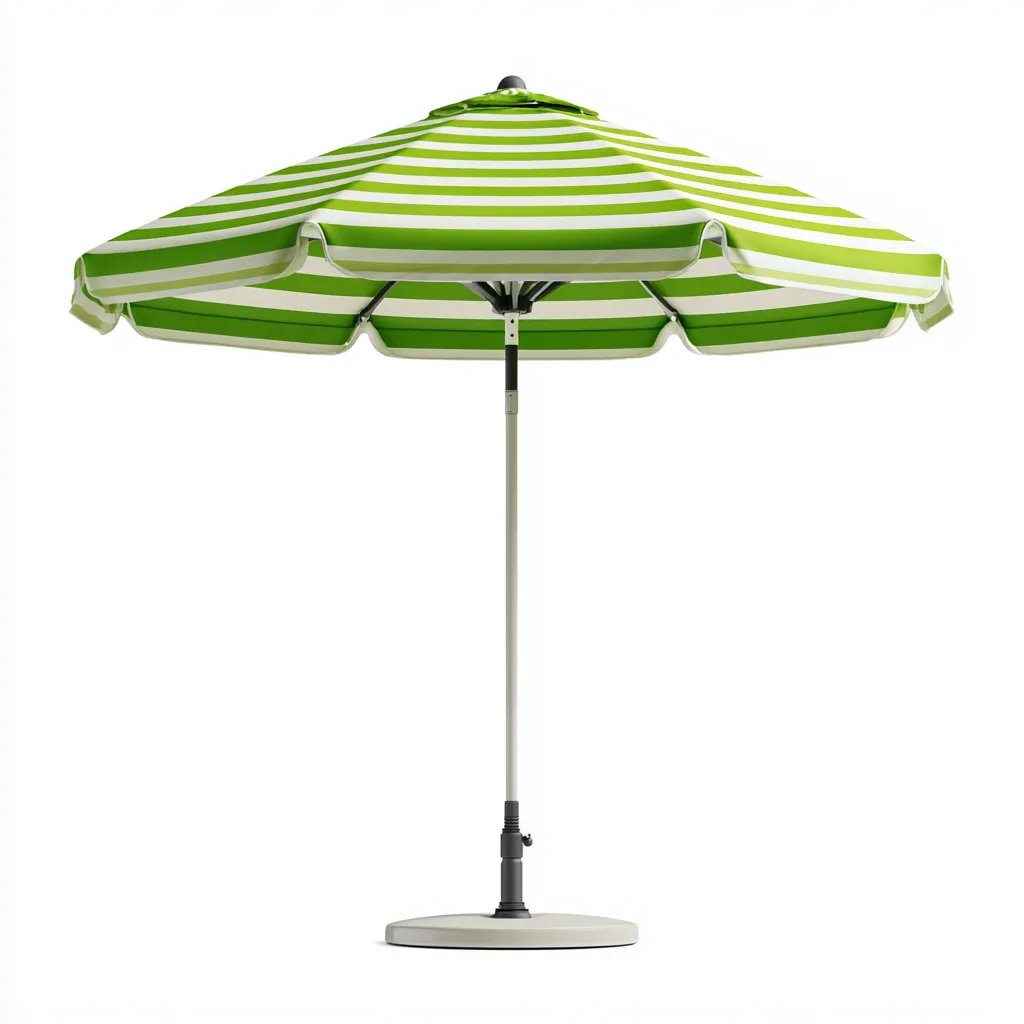 Parasol de jardin - aluminium et polyester - 220x220x230 cm - rayé vert et blanc - pour terrasse et jardin - design estival moderne-Interiorsta