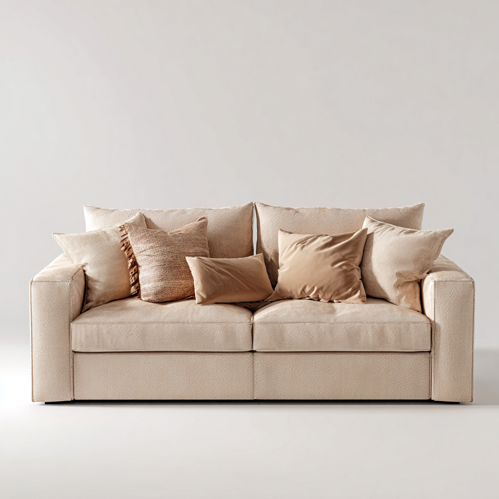 Canapé 2 places tissu 165x90x82 cm - beige - design contemporain pour salon-Interiorsta