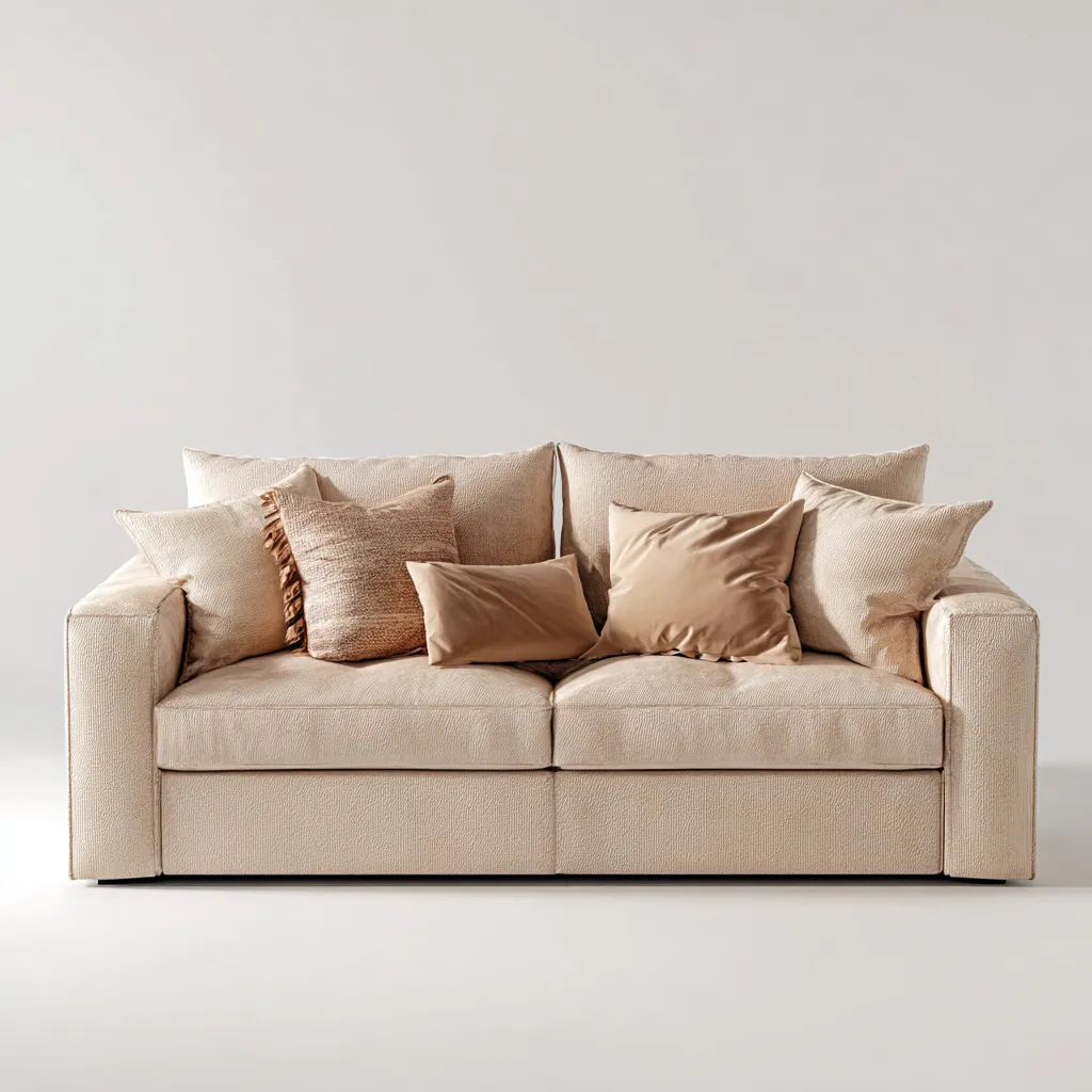 Canapé 2 places tissu 165x90x82 cm - beige - design contemporain pour salon-Interiorsta