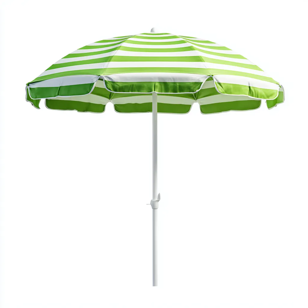 Parasol de jardin - aluminium et polyester - 200x200x220 cm - rayé vert et blanc - pour terrasse et jardin - design estival classique-Interiorsta